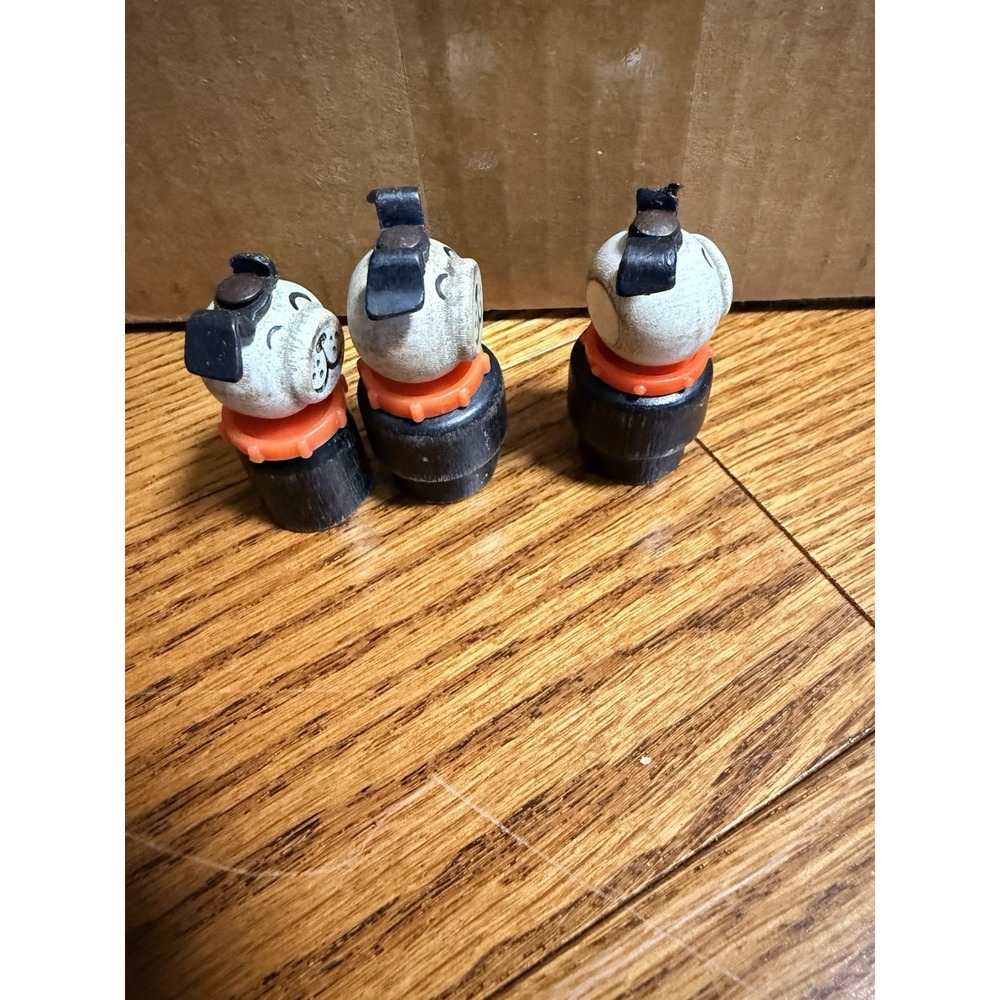 Fisher Price Little People Dog Black White Red Collar Vintage Wood Wooden - Picture 4 of 6